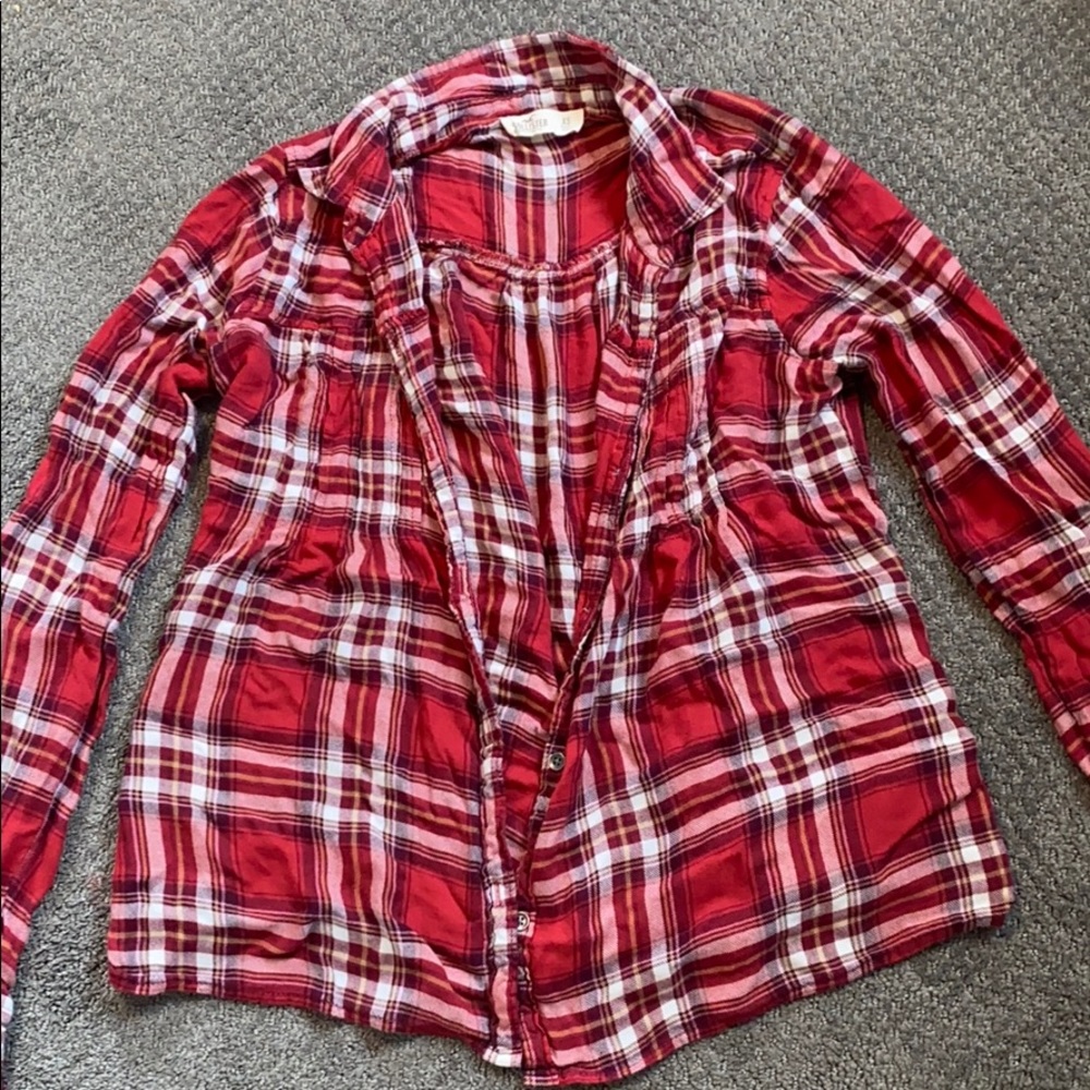 Hollister Red Long Sleeve Flannel